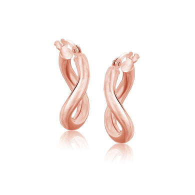 14k Rose Gold Italian Twist Hoop Earrings (5-8 inch Diameter)