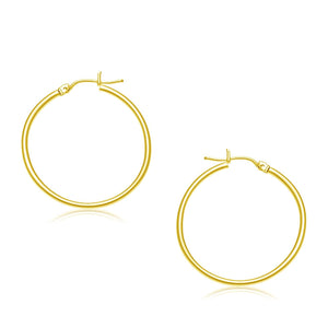 14k Yellow Gold Polished Hoop Earrings (30 mm)