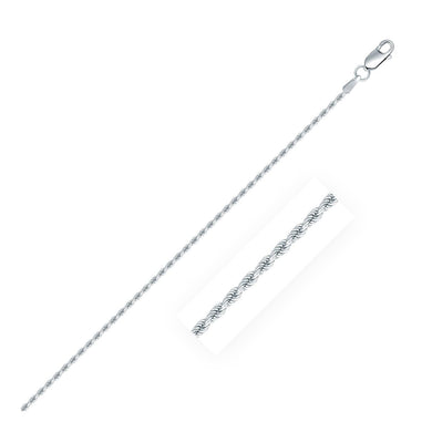 Sterling Silver 1.4mm Diamond Cut Rope Style Chain