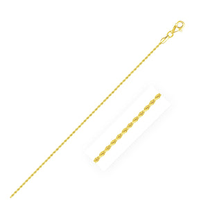 10k Yellow Gold Solid Diamond Cut Rope Chain 1.5mm