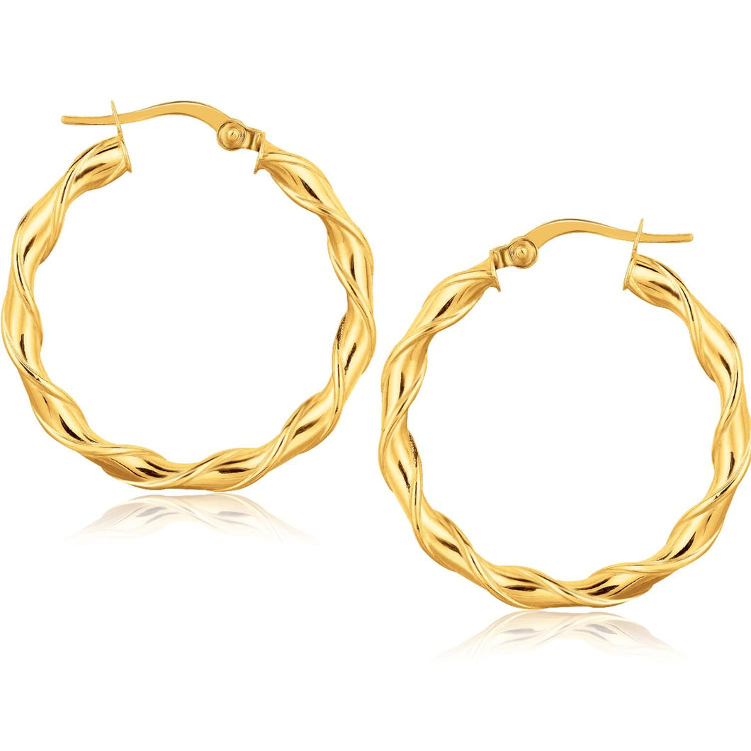 14k Yellow Gold Hoop Earrings (1 1-8 inch)