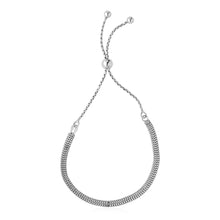 Adjustable Box Chain Style Draw String Bracelet in Sterling Silver