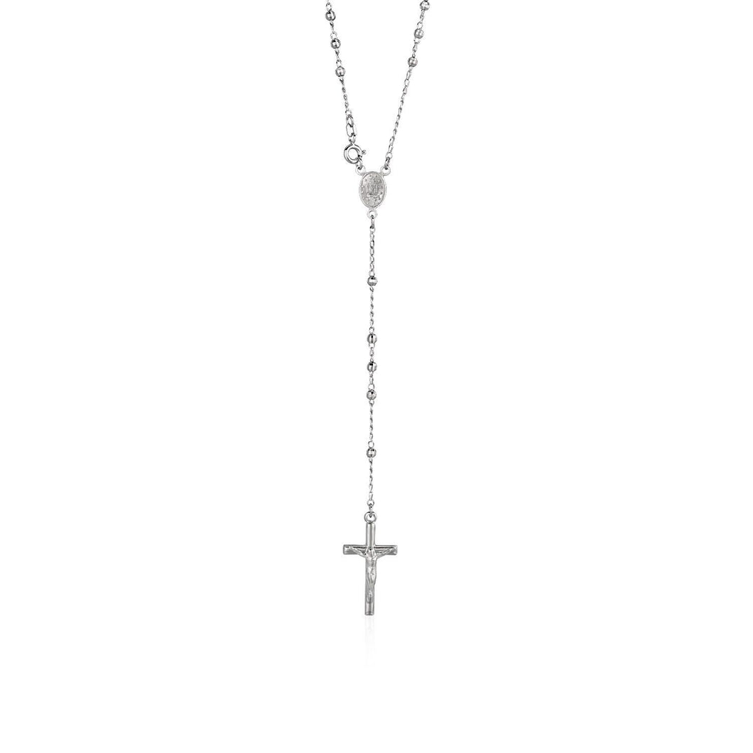 Rosary Chain and Bead Necklace in Sterling Silver