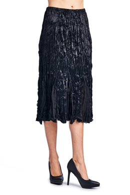 Urban Love Pleated Velour with Chiffon Long Skirt