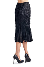 Urban Love Pleated Velour with Chiffon Long Skirt