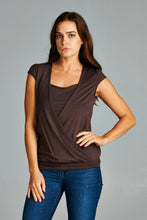 Christine V Short Sleeve Square Neck Wrap Top