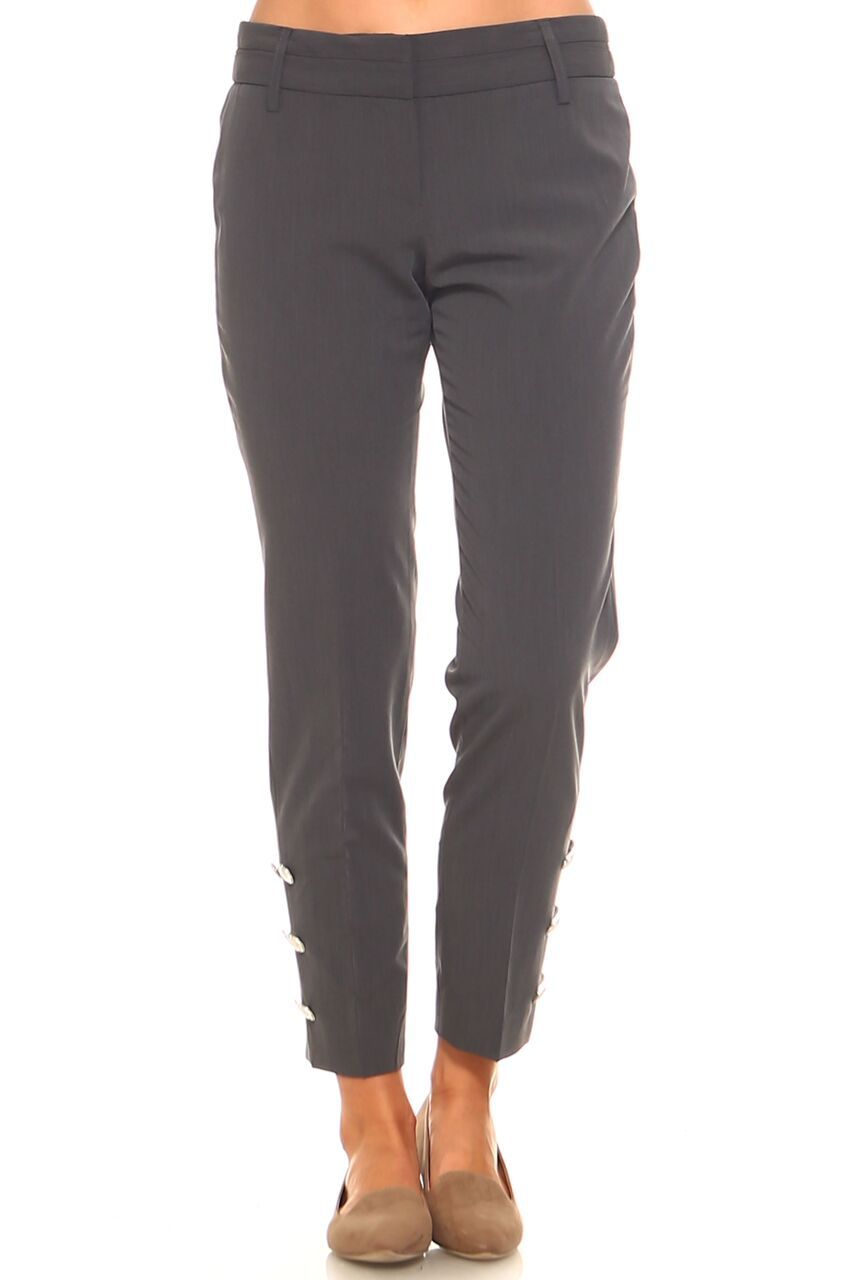 Women's Larry Levine Pant with Silver Buttons
