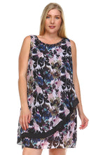 SLNY Beaded Neckline Floral Chiffon Dress -  - 2