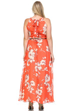 SLNY Belted Floral Maxi Dress