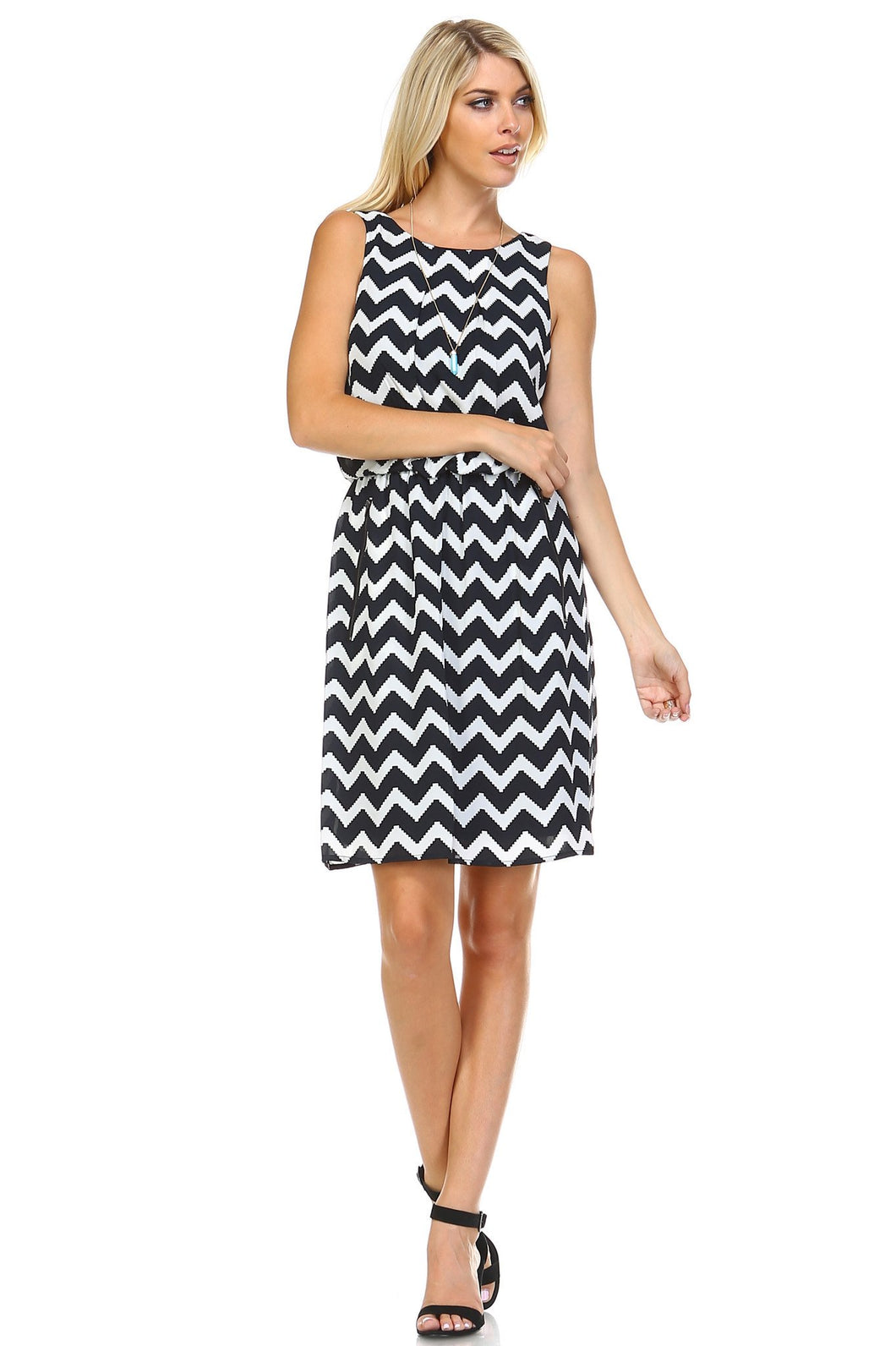 SLNY Printed Dress with Side Pockets -  - 1