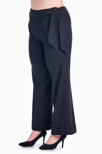 Larry Levine Waist Tie Career Pants