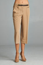 Larry Levine Stretch Capris with Belt
