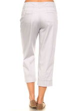 Women's Larry Levine Capri Pants with Silver Finishes and Cuffed Bottom