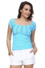 Women's Textured Knit Stretch Cap Sleeve Top