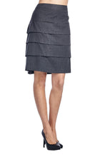 Larry Levine Stretch Tiered Pinstripe Skirt