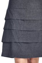 Larry Levine Stretch Tiered Pinstripe Skirt