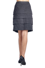 Larry Levine Stretch Tiered Pinstripe Skirt