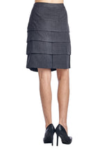 Larry Levine Stretch Tiered Pinstripe Skirt