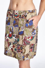 Larry Levine Batik Printed Patchwork Skirt
