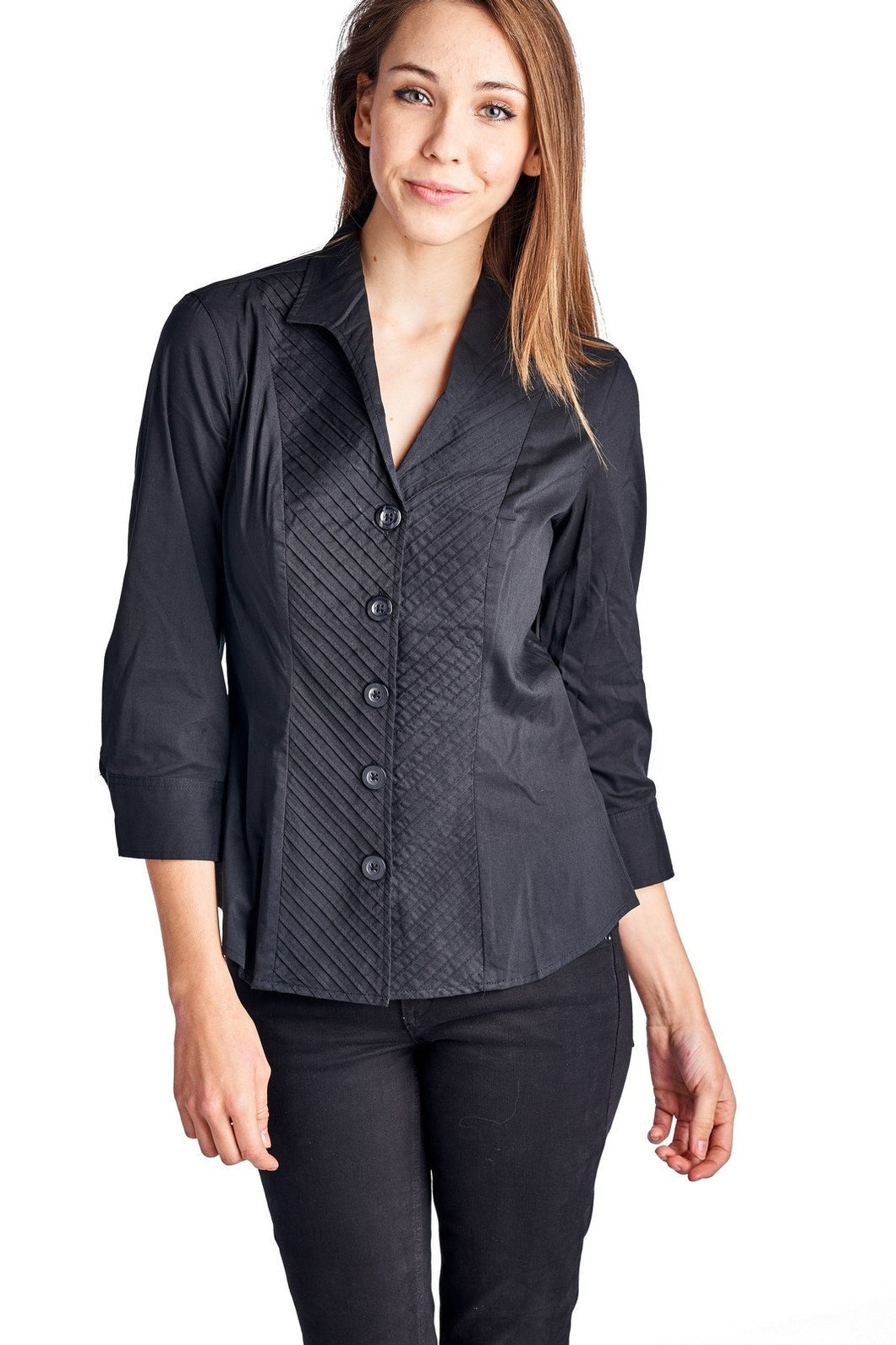 Zac & Rachel Button Down Pleated Collar Shirt