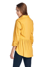 Zac & Rachel Long Sleeve Button Down Woven/Knit Top