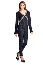 Larry Levine Long Sleeve Sweater Top