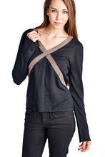 Larry Levine Long Sleeve Sweater Top