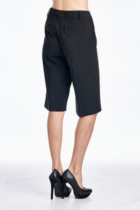 Larry Levine Stretch Capris with Zipper Pockets