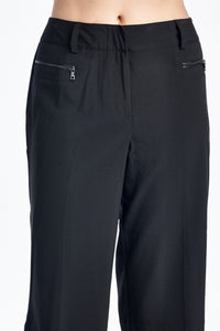 Larry Levine Stretch Capris with Zipper Pockets