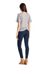 Christine V Semi-Sheer Embellished Flutter Sleeve Top