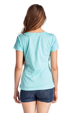 Christine V Short Sleeve Rose Embroidered V-Neck Tee