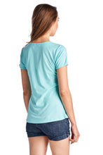 Christine V Short Sleeve Rose Embroidered V-Neck Tee