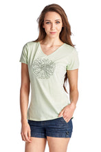 Christine V Short Sleeve Rose Embroidered V-Neck Tee