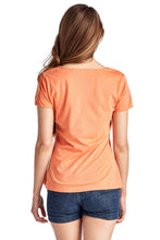 Christine V Short Sleeve Rose Embroidered V-Neck Tee