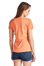 Christine V Short Sleeve Rose Embroidered V-Neck Tee