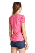 Christine V Short Sleeve Rose Embroidered V-Neck Tee