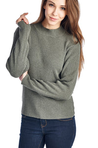 Urban Love High Neck Rib Knit Sweater