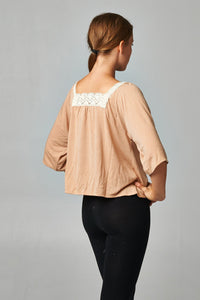 Women's Square Neck Lace Top