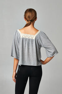 Women's Square Neck Lace Top