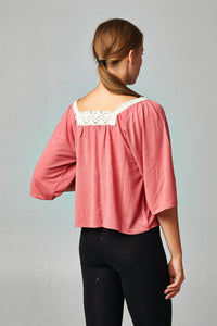 Women's Square Neck Lace Top