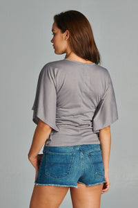 Women's Flock Screen Cape Sleeve Top