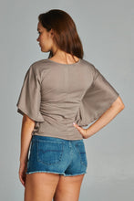 Women's Flock Screen Cape Sleeve Top