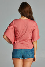 Women's Flock Screen Cape Sleeve Top