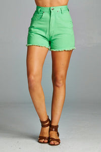 Women's Colored Washed Denim Short