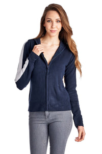 Women's Sweater Knit Zip Up Hoody