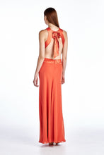 Women's Evening Gown with Neck and Waist Appliques