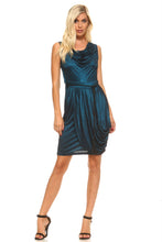 Women's Cowl Neck Dress with Waist Tie