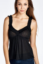 Women's Sheer Burnout V Smocked Tank