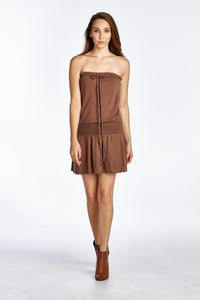 Women's Smock Strapless Dress with Elastic Waistband