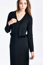 Women's Wool 2 Piece Sweater Dress with Ball Trim